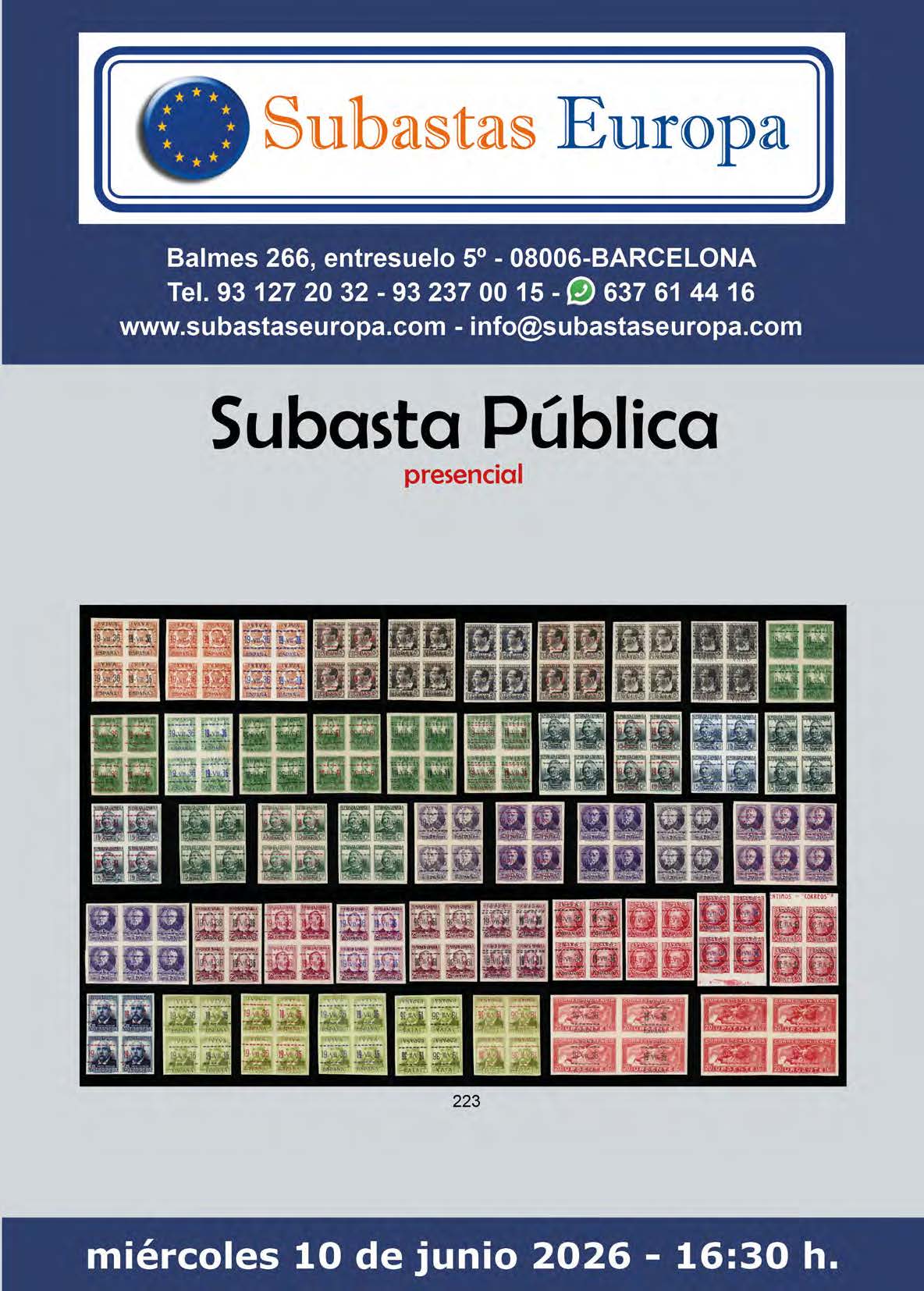 Portada subasta 10 Junio 2026